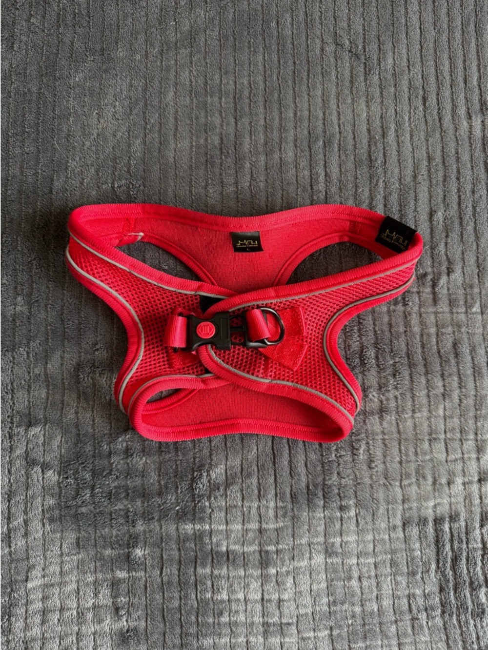 Red Reflective Dog Harness with Quick-Release Buckle Size L